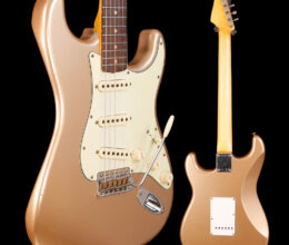 Fender Custom Shop 1963 Stratocaster Relic Firemist Gold – Hand Wound Fat 60’s Pickups. (2022 Model) This incredible 1963 Stratocaster Relic from the Custom Shop! It’s finished in a gorgeous Aged FireMist finish and the relic is super tasteful. Not only does it look amazing, it sounds and plays incredible too. The ’63s neck shape is very comfortable, as it is a nice medium size. The HW Fat 60’s pickups offer those classic tones while being versatile enough to handle a bunch of different genres. This one looks and feels like a ’60s Strat should, and the Custom Shop’s attention to detail in the build and setup make it buttery smooth.