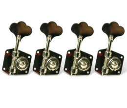 4 In Line Pre CBS Vintage Bass Tuning Machines With Flat Baseplate Nickel