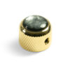 Knobs With Black Acrylic Pearl Inlay - Dome Gold