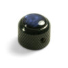 Knobs With Blue Acrylic Pearl Inlay - Dome Black