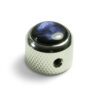 Knobs With Blue Acrylic Pearl Inlay - Dome Chrome