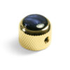 Knobs With Blue Acrylic Pearl Inlay - Dome Gold