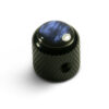 Knobs With Blue Acrylic Pearl Inlay - Mini Dome Black