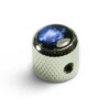 Knobs With Blue Acrylic Pearl Inlay - Mini Dome Chrome