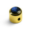 Knobs With Blue Acrylic Pearl Inlay - Mini Dome Gold