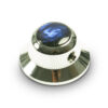 Knobs With Blue Acrylic Pearl Inlay - UFO Chrome