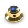 Knobs With Blue Acrylic Pearl Inlay - UFO Gold
