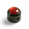 Knobs With Red Acrylic Pearl Inlay - Dome Black