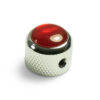 Knobs With Red Acrylic Pearl Inlay - Dome Chrome