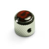 Knobs With Red Acrylic Pearl Inlay - Mini Dome Chrome