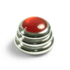 Knobs With Red Acrylic Pearl Inlay - Ringo Chrome