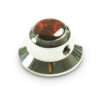 Knobs With Red Acrylic Pearl Inlay - UFO Chrome