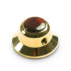 Knobs With Red Acrylic Pearl Inlay - UFO Gold