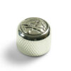 Knobs With Skull & Bones Inlay - Dome Chrome