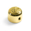 Knobs With Skull & Bones Inlay - Dome Gold