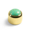 Knobs With Turquoise Inlay - Dome Gold