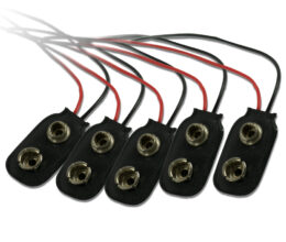 9V Battery Terminal Pack With Attached Leads