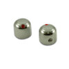 WD Dome Knob Set Of 2 With 6mm Internal Diameter Chrome With Red Jewel