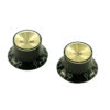WD Bell Knob Set Of 2 Black With Gold Top (1 Volume