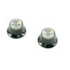 WD Left Hand Bell Knob Set Of 2 Black With Silver Top  (1 Volume