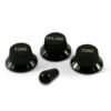 WD Stratocaster/UFO Style Knob Set Black With Tip
