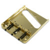 Hybrid Replacement Bridge For Fender American Standard Telecaster Steel With Intonated Brass Saddles - Gloss Gold
