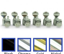6 In Line Locking Contemporary Diecast Series 2 Pin Tuning Machines With Staggered Posts