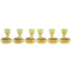 3 Per Side Locking Deluxe Series Tuning Machines - Double Line - Gold With Double Ring Plastic Keystone Buttons