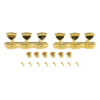 3 On A Plate Deluxe Series Tuning Machines - Single Line - Standard Post - Gold With Butterfly Metal Buttons