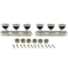 3 On A Plate Deluxe Series Tuning Machines - Single Line - Standard Post - Nickel With Butterfly Metal Buttons