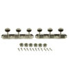 3 On A Plate Deluxe Series Tuning Machines - Single Line - Slotted Headstock - Nickel With Oval Metal Buttons