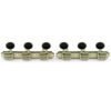 3 On A Plate Deluxe Series Tuning Machines - Double Line - Standard Post - Nickel With Black Oval Buttons