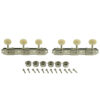 3 On A Plate Deluxe Series Tuning Machines - Double Line - Standard Post - Nickel With Oval Plastic Buttons
