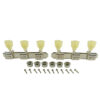 3 On A Plate Deluxe Series Tuning Machines - Double Line - Standard Post - Nickel With Double Ring Plastic Keystone Buttons