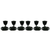 3 Per Side Deluxe Series Tuning Machines - Single Line - Standard Post - Black With Metal Keystone Buttons