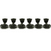 3 Per Side Deluxe Series Tuning Machines - Double Line - Standard Post - Black With Metal Keystone Buttons