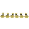 3 Per Side Deluxe Series Tuning Machines - Single Line - Standard Post - Gold With Metal Oval Buttons