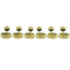 3 Per Side Deluxe Series Tuning Machines - Double Line - Standard Post - Gold With Metal Oval Buttons