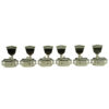 3 Per Side Deluxe Series Tuning Machines - Single Line - Standard Post - Nickel With Metal Keystone Buttons
