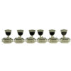 3 Per Side Deluxe Series Tuning Machines - Double Line - Standard Post - Nickel With Metal Keystone Buttons