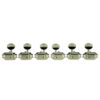 3 Per Side Deluxe Series Tuning Machines - Single Line - Standard Post - Nickel With Metal Oval Buttons