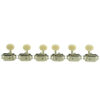 3 Per Side Deluxe Series Tuning Machines - Single Line - Standard Post - Nickel With Plastic Oval Buttons