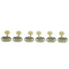 3 Per Side Deluxe Series Tuning Machines - Double Line - Standard Post - Nickel With Plastic Oval Buttons