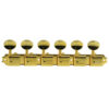 6 On A Plate Deluxe Series Tuning Machines - Single Line - Gold With Oval Metal Buttons
