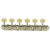6 On A Plate Deluxe Series Tuning Machines - Single Line - Nickel With Oval Plastic Buttons
