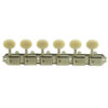 6 On A Plate Deluxe Series Tuning Machines - Double Line - Nickel With Oval Plastic Buttons