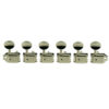6 In Line Deluxe Series Tuning Machines - Single Line - Nickel With Oval Metal Buttons