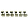 6 In Line Deluxe Series Tuning Machines - Double Line - Nickel With Oval Metal Buttons