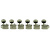 6 In Line Deluxe Series Tuning Machines - No Line - Nickel With Oval Metal Buttons