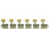 6 In Line Deluxe Series Tuning Machines - Single Line - Nickel With Oval Plastic Buttons
